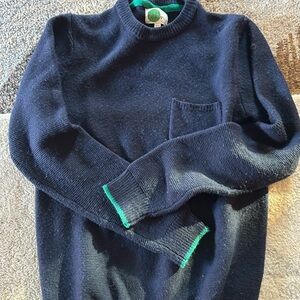 Boden Kids Navy Sweater with Green Trim